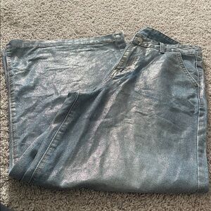 Wide Leg Barrel Iridescent High Waist Jeans Size 27